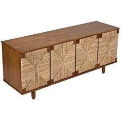 Noir Furniture Noir Brook 4 Door Sideboard, Teak Buffets