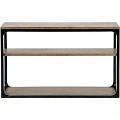 Noir Furniture Small Novie Console With Black Metal, Walnut