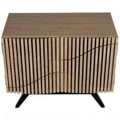 Noir Furniture Noir Illusion Single Sideboard With Metal Base, Bleached Walnut