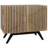 Noir Furniture Noir Illusion Single Sideboard With Metal Base, Bleached Walnut