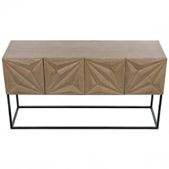 Consoles Noir Furniture Zurich Console, Bleached Walnut With Metal