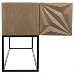 Consoles Noir Furniture Zurich Console, Bleached Walnut With Metal