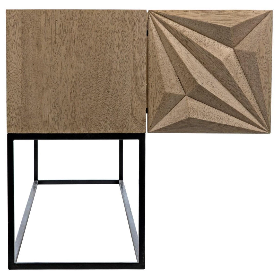 Consoles Noir Furniture Zurich Console, Bleached Walnut With Metal