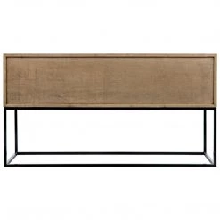 Consoles Noir Furniture Zurich Console, Bleached Walnut With Metal