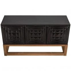 Noir Furniture Noir Oliver Sideboard, Hand Rubbed Black & Teak