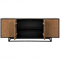 Noir Furniture Buffets Noir Ra Sideboard, Hand Rubbed Black & Teak