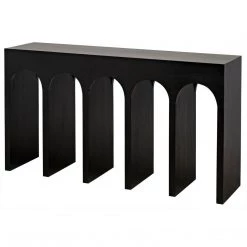 Noir Furniture Bridge Console, Hand Rubbed Black