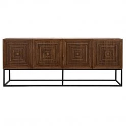 Buffets Noir Furniture Lanon Sideboard With Metal Base, Dark Walnut