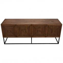 Buffets Noir Furniture Lanon Sideboard With Metal Base, Dark Walnut