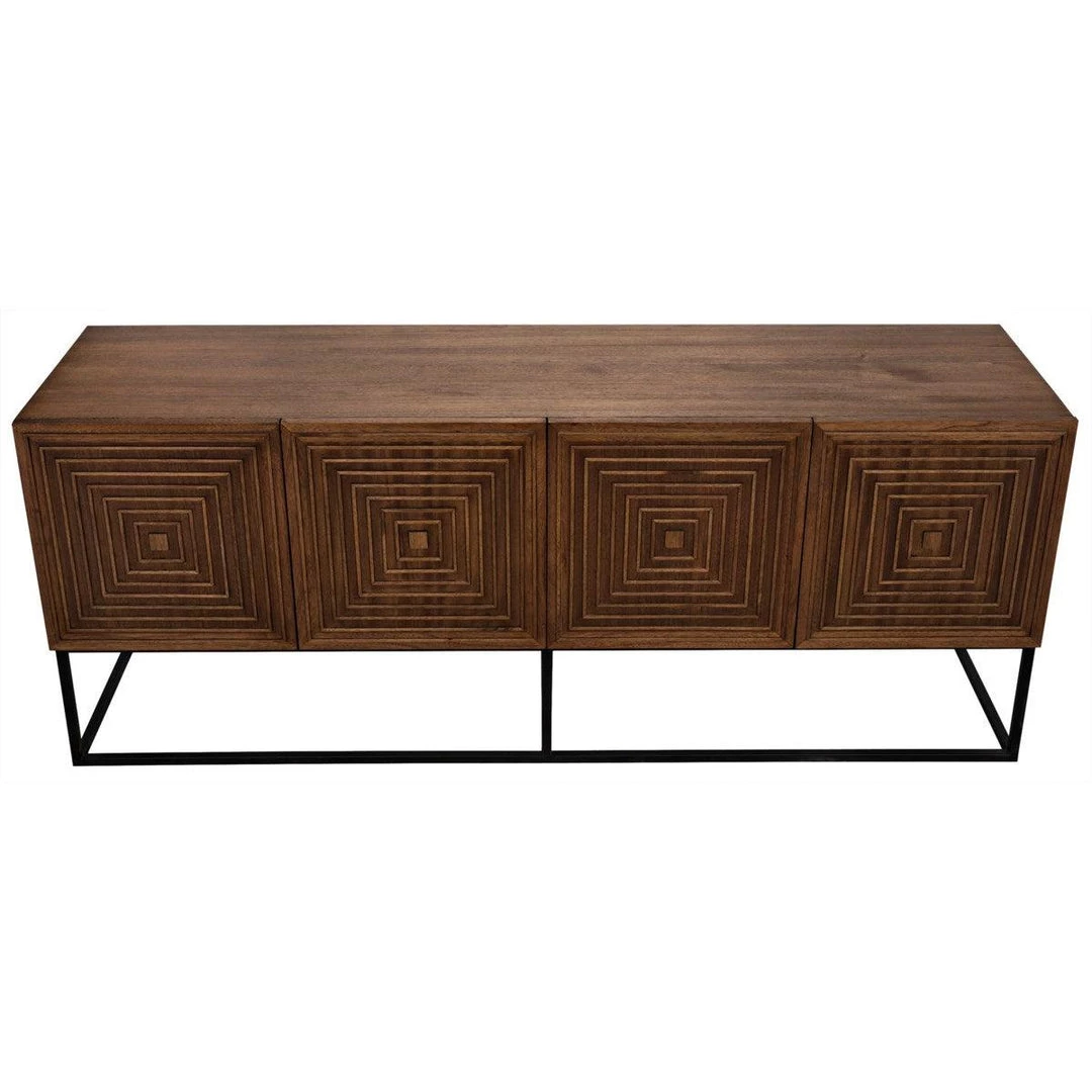 Buffets Noir Furniture Lanon Sideboard With Metal Base, Dark Walnut