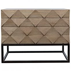 Noir Furniture Draco Sideboard With Metal Stand, Washed Walnut Buffets