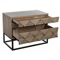 Noir Furniture Draco Sideboard With Metal Stand, Washed Walnut Buffets