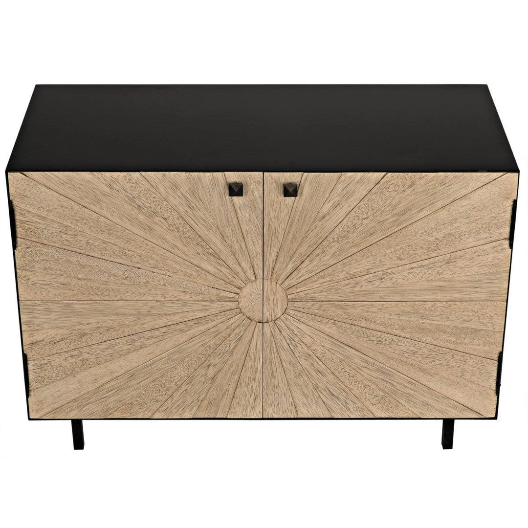 Noir Furniture Ray Sideboard With Metal Box, Bleached Walnut Buffets