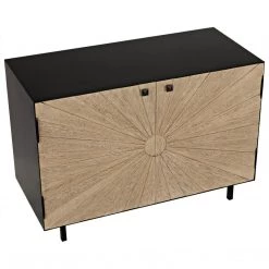 Noir Furniture Ray Sideboard With Metal Box, Bleached Walnut Buffets