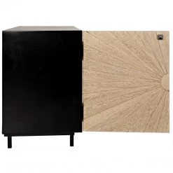 Noir Furniture Ray Sideboard With Metal Box, Bleached Walnut Buffets