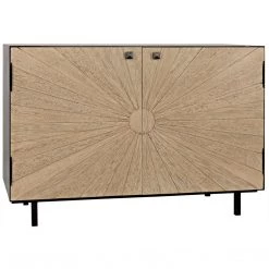 Noir Furniture Ray Sideboard With Metal Box, Bleached Walnut Buffets