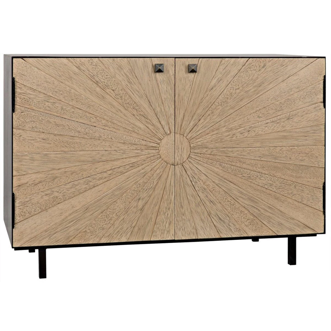 Noir Furniture Ray Sideboard With Metal Box, Bleached Walnut Buffets