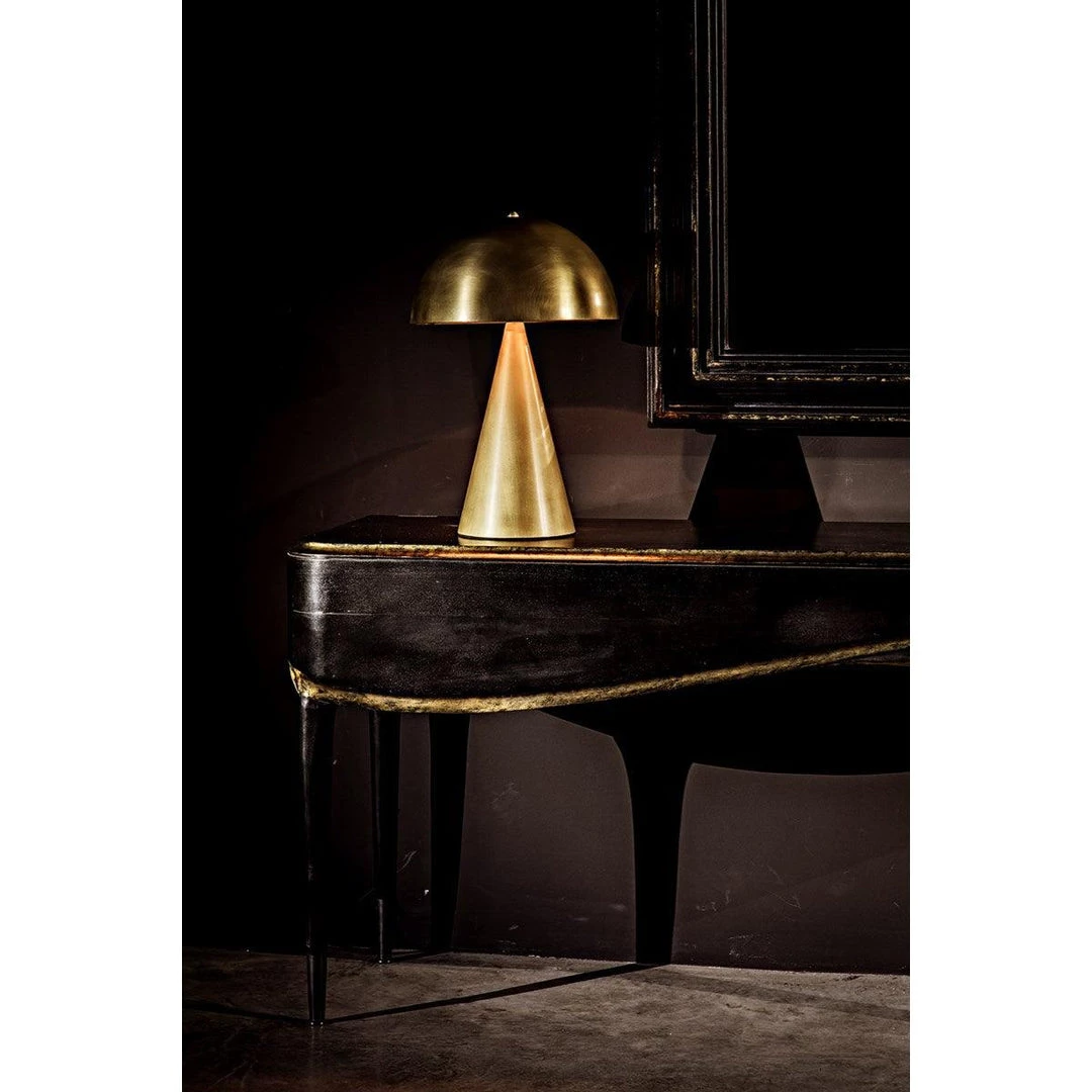 Consoles Noir Furniture Carlisle Console, Hand Rubbed Black With Gold