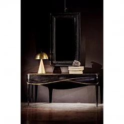 Consoles Noir Furniture Carlisle Console, Hand Rubbed Black With Gold
