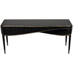 Consoles Noir Furniture Carlisle Console, Hand Rubbed Black With Gold