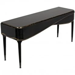 Consoles Noir Furniture Carlisle Console, Hand Rubbed Black With Gold