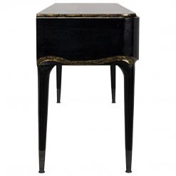 Consoles Noir Furniture Carlisle Console, Hand Rubbed Black With Gold