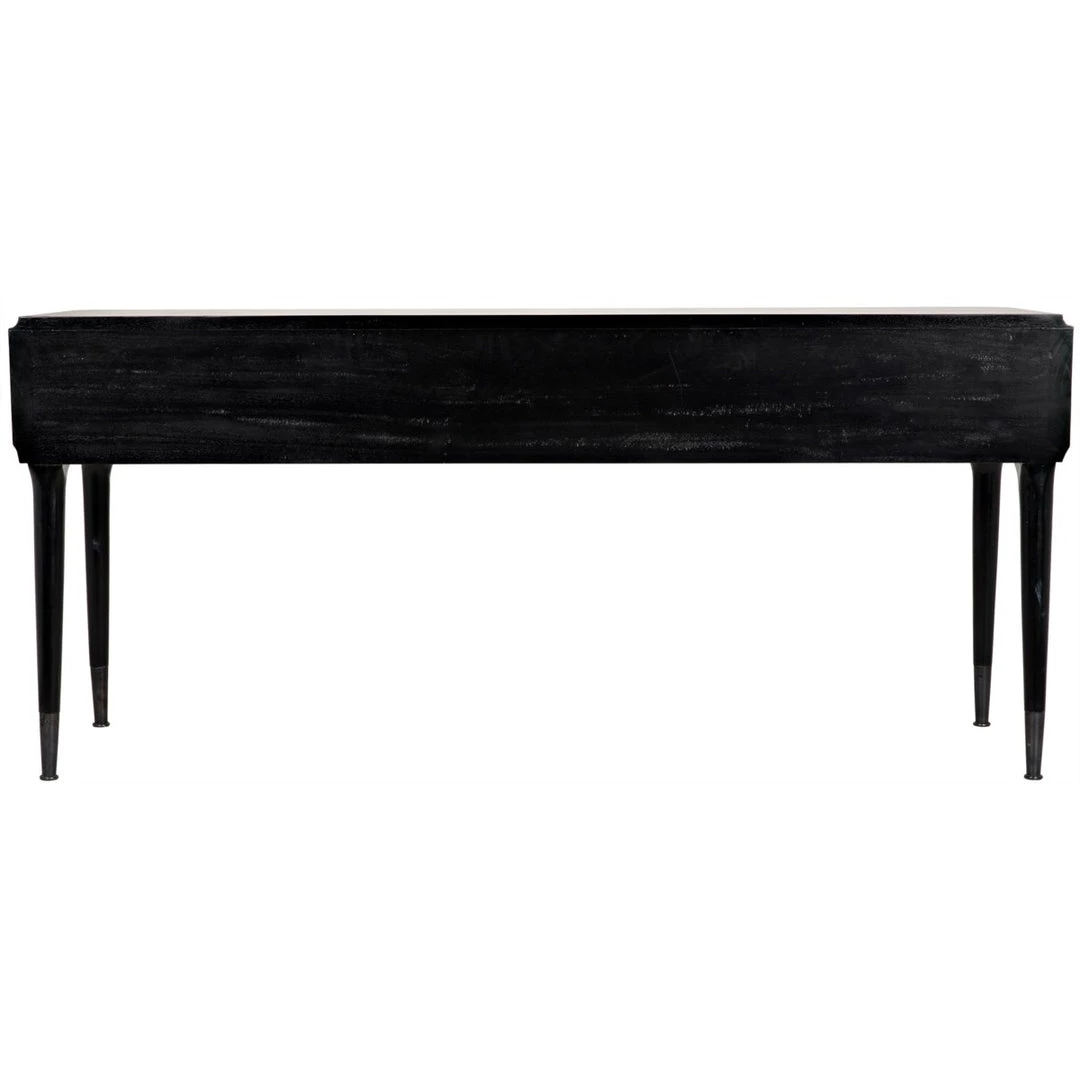Consoles Noir Furniture Carlisle Console, Hand Rubbed Black With Gold