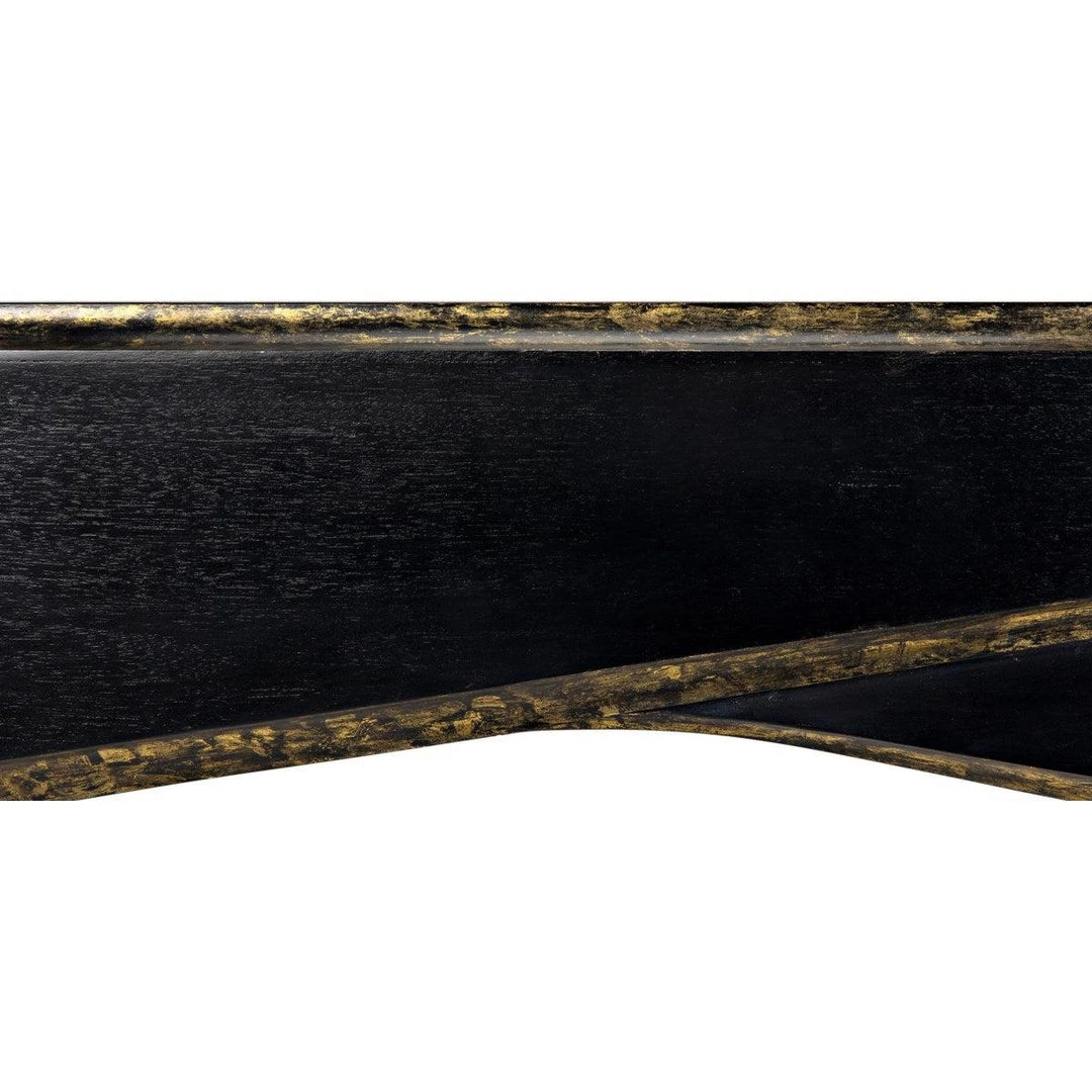 Consoles Noir Furniture Carlisle Console, Hand Rubbed Black With Gold