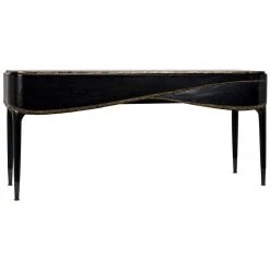 Consoles Noir Furniture Carlisle Console, Hand Rubbed Black With Gold