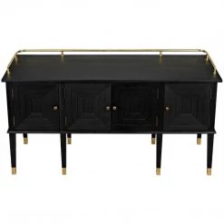 Noir Furniture Conveni Sideboard W/Brass Detail, Charcoal Buffets
