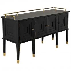 Noir Furniture Conveni Sideboard W/Brass Detail, Charcoal Buffets