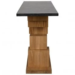 Noir Furniture Balin Console, Dark Walnut/Stone Consoles