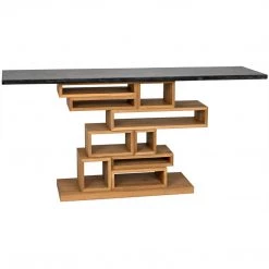 Noir Furniture Balin Console, Dark Walnut/Stone Consoles