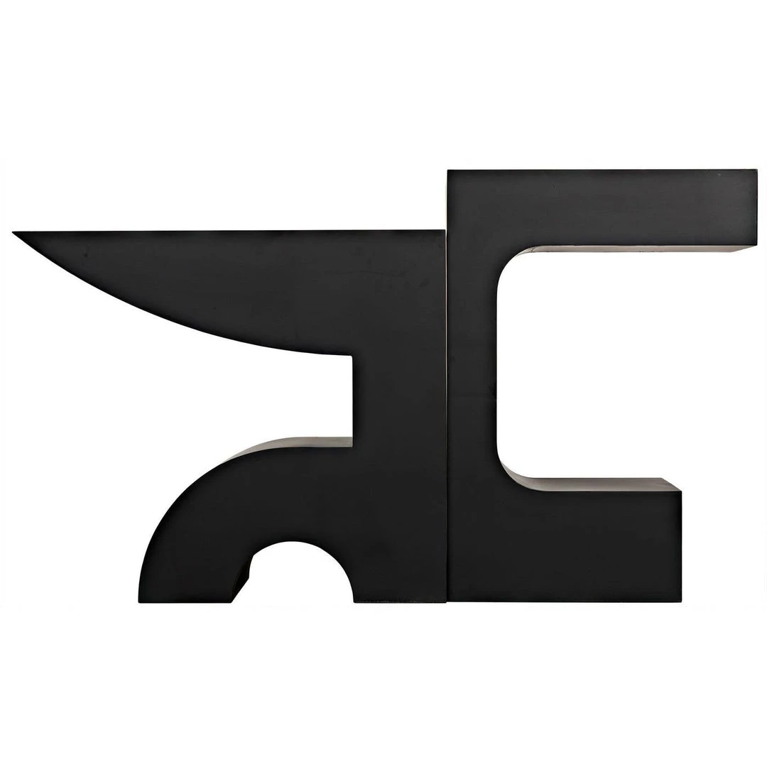 Noir Furniture Noir Shiba Console, Black Steel Accent Tables