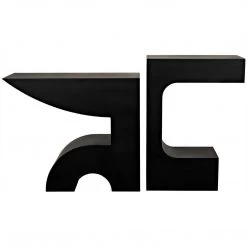 Noir Furniture Noir Shiba Console, Black Steel Accent Tables