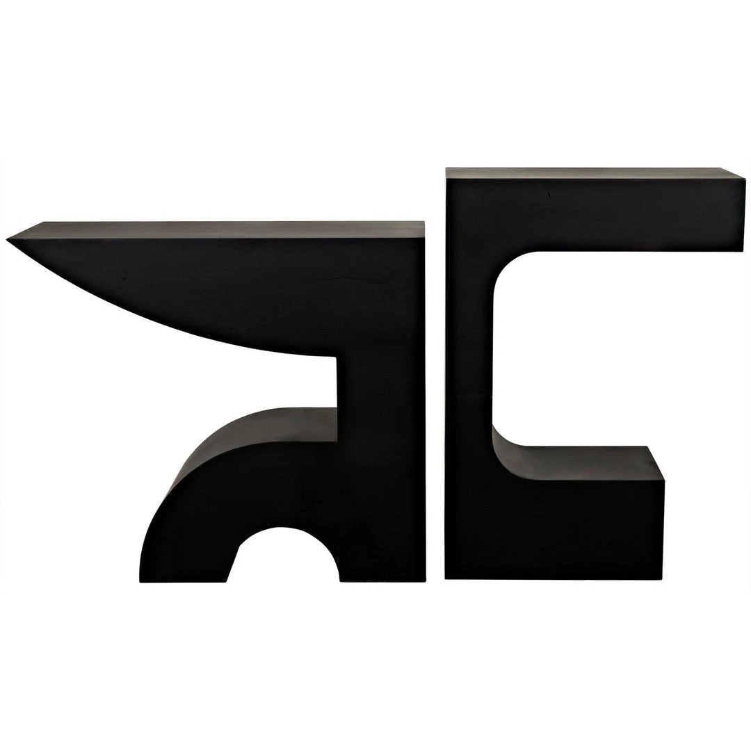 Noir Furniture Noir Shiba Console, Black Steel Accent Tables