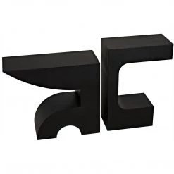 Noir Furniture Noir Shiba Console, Black Steel Accent Tables