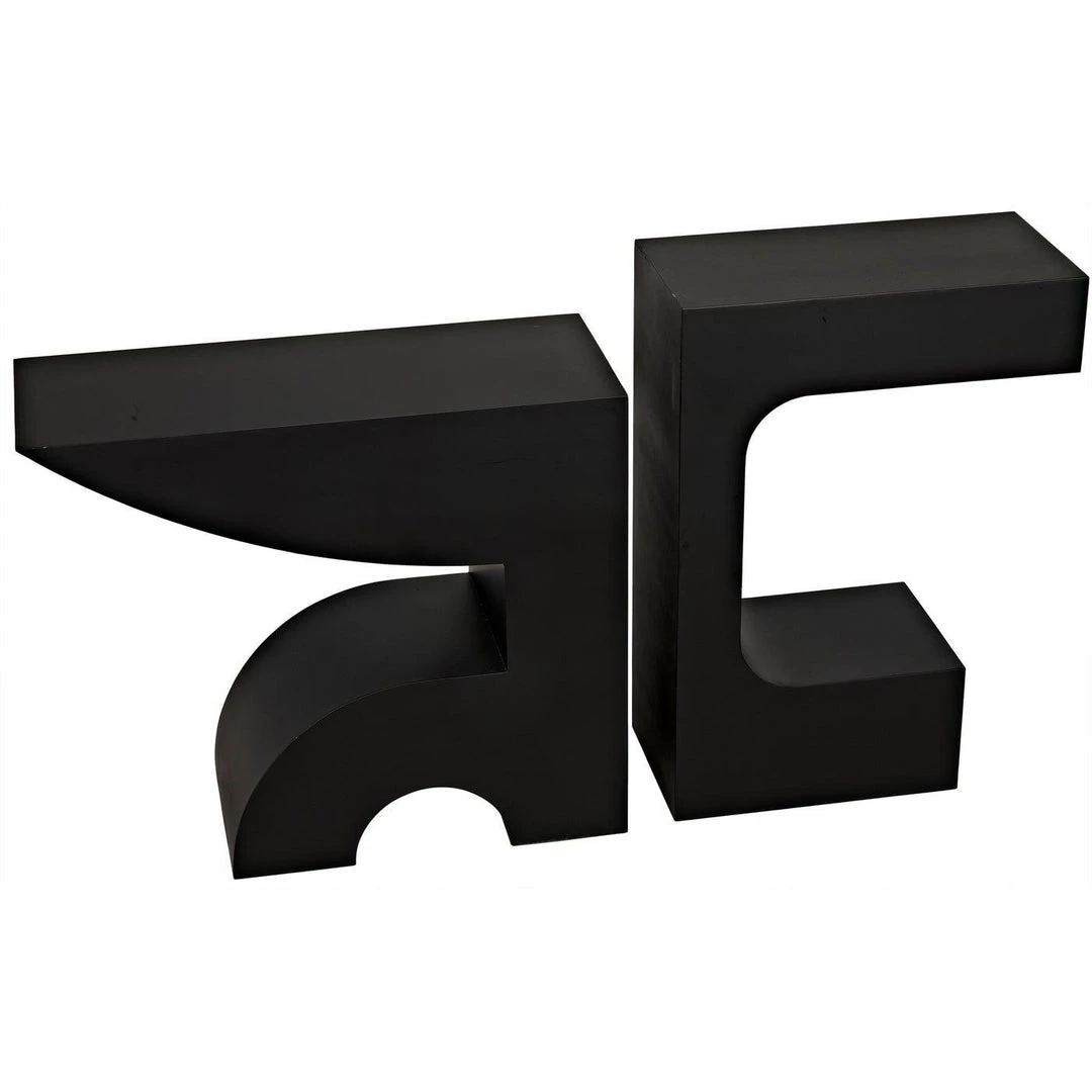 Noir Furniture Noir Shiba Console, Black Steel Accent Tables