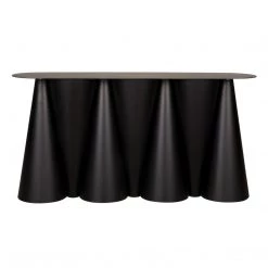 Noir Furniture Accent Tables Noir Salt And Pepper Console, Black Steel