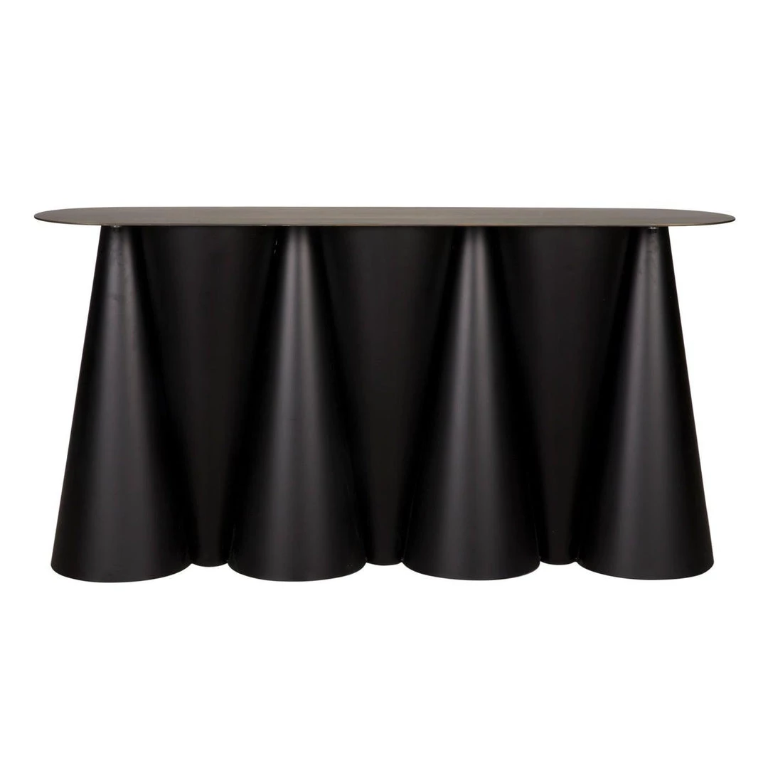 Noir Furniture Accent Tables Noir Salt And Pepper Console, Black Steel