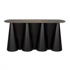 Noir Furniture Accent Tables Noir Salt And Pepper Console, Black Steel