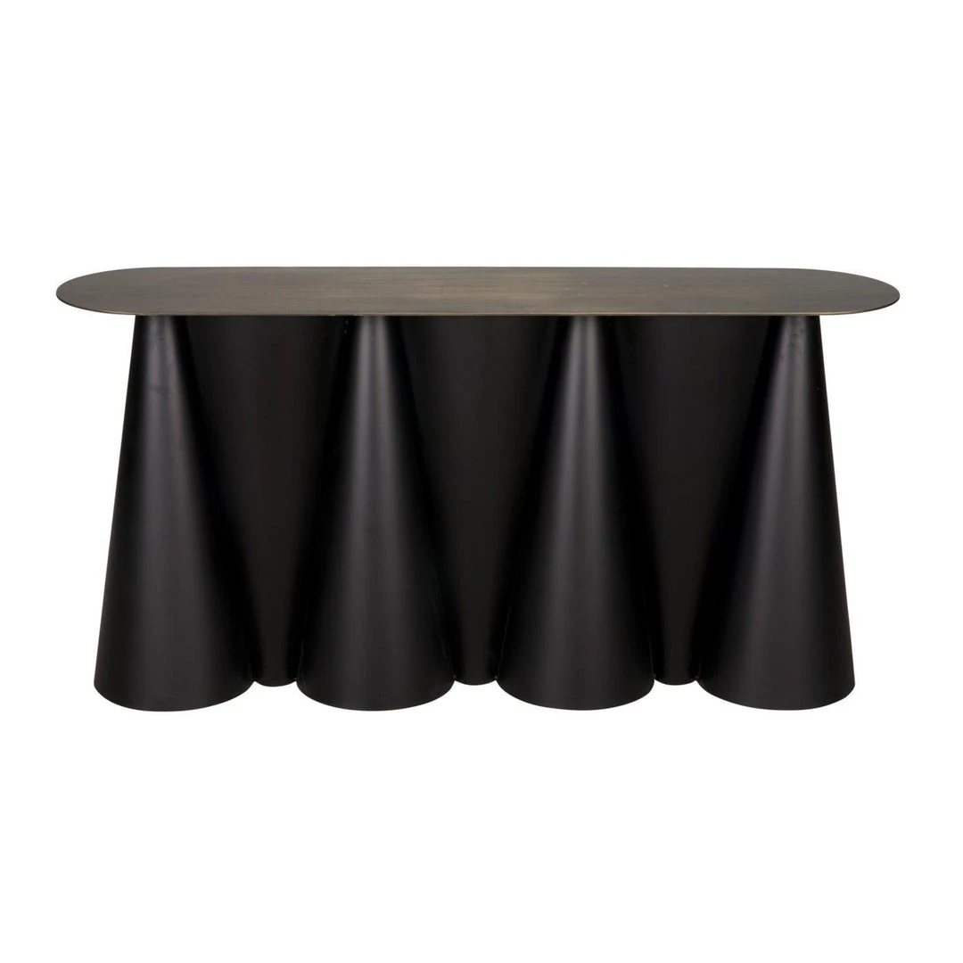 Noir Furniture Accent Tables Noir Salt And Pepper Console, Black Steel