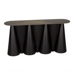Noir Furniture Accent Tables Noir Salt And Pepper Console, Black Steel
