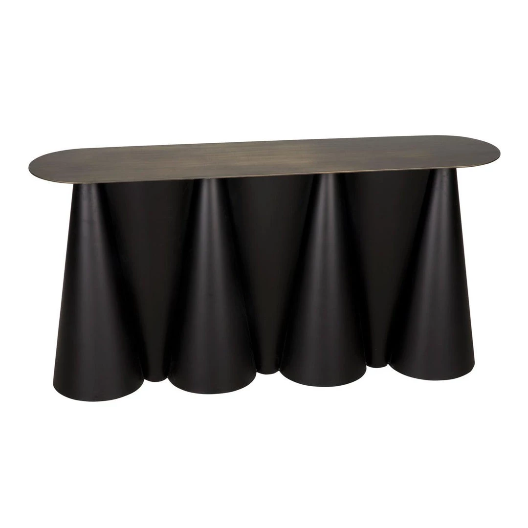 Noir Furniture Accent Tables Noir Salt And Pepper Console, Black Steel
