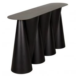 Noir Furniture Accent Tables Noir Salt And Pepper Console, Black Steel