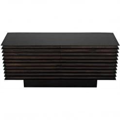 Noir Furniture Noir Elevation Sideboard, Ebony Walnut W/Metal Buffets