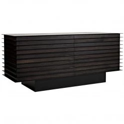 Noir Furniture Noir Elevation Sideboard, Ebony Walnut W/Metal Buffets