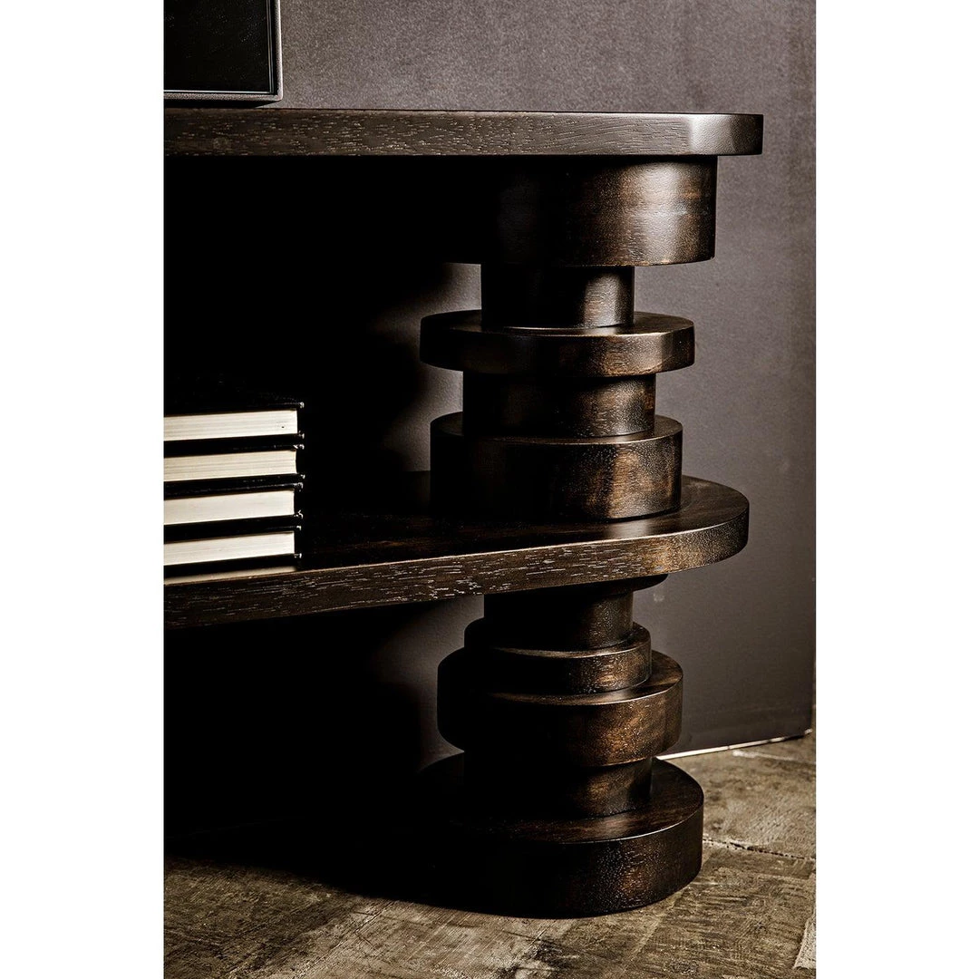 Noir Furniture Noir Fuller Console, Ebony Walnut Accent Tables