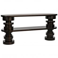 Noir Furniture Noir Fuller Console, Ebony Walnut Accent Tables