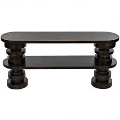 Noir Furniture Noir Fuller Console, Ebony Walnut Accent Tables